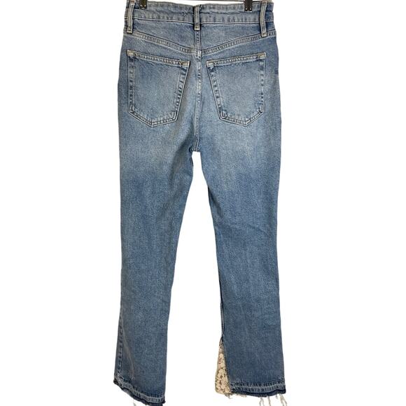 We The Free High-Rise Straight Jeans Inner Seam‎ Lace Flare Details Size 27 - Picture 2 of 8
